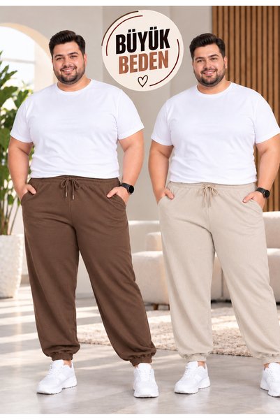 luci sports 2-PIECE VALUE PACK MEN'S ELASTICATED HEM PLUS-SIZE SWEATPANTS