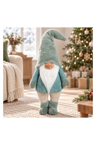 OEM Figurina Decorativa de Crăciun gnom Verde Menta 70 cm, pentru decorațiuni...