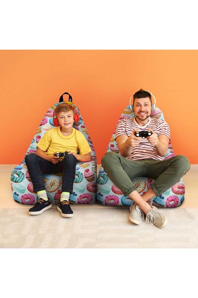 Updeco Fotoliu Puf Bean Bag tip Chill, sac interior, impermeabil, pentru inte...