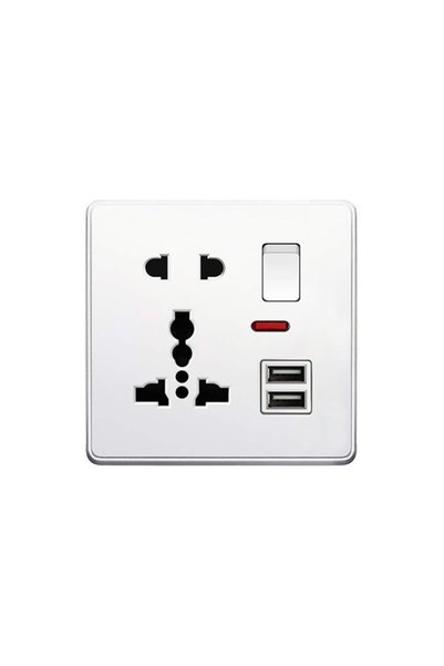 Yuhestdy wall socket, multi-function switch and 2 USB universal, tamper-proof...