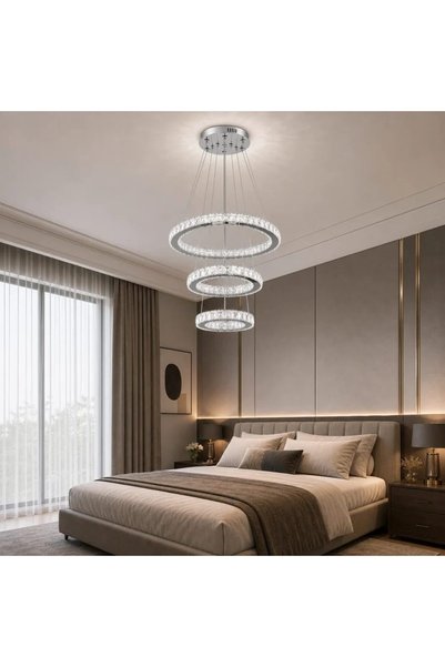 Bibilel Lustra LED PRISM LUMORA Bibilel, 63W, 3 cercuri, telecomanda, dimabil...