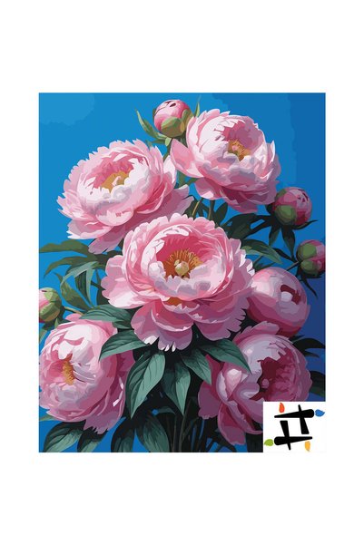 Painting-numbers Set pictura pe numere Simfonia bujorilor 7108, panza pe rama...