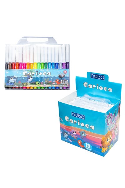 NEBO Markere cu vârf de pâslă, 18 culori, set de 12 pachete