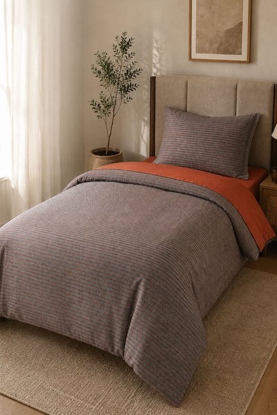 Nazik Home Set de lenjerie de pat cu 3 piese, pentru o persoană, 100% bumbac,...