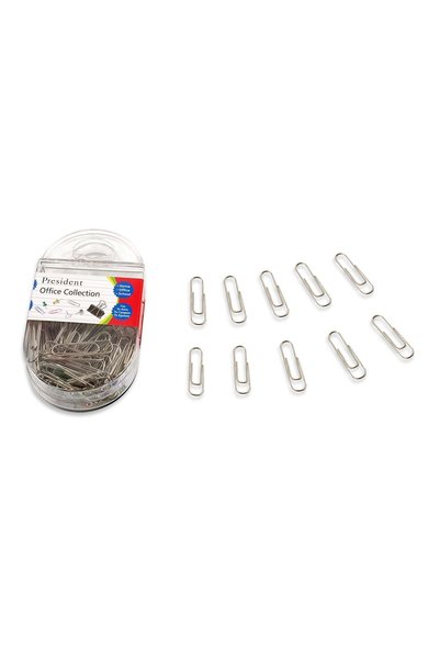President Set agrafe metalice de birou, 100 bucăți, 28mm – argintiu, 28mm