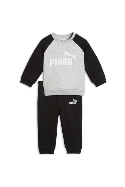Puma Hood Minicats Ess Raglan Crew Set Fl Inf, Black, Kids