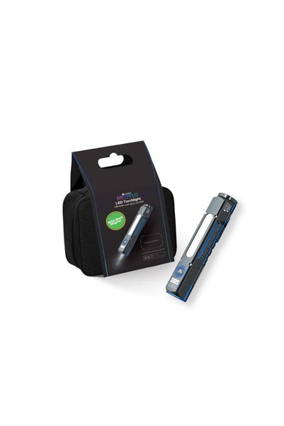 RAFEED Multifunctional LED Flashlight, 9 Lighting Modes, Front Torch & Side W...