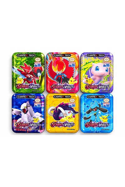 CANTEX TECH Pokemon Karakterleri Scarlet-Violet Metal Kutu (Karışık Gönderili...