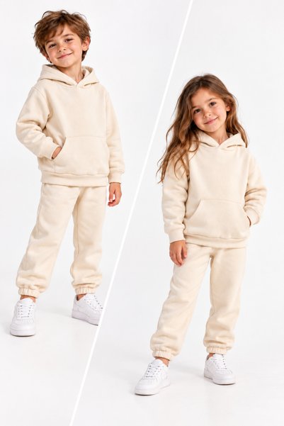 Atlas Kids Set de trening de iarnă flaușat pe interior, cu glugă, pentru fete...