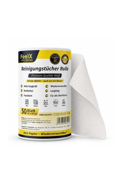 FeelX Rolă 50 lavete reutilizabile Pro Series – 20x30 cm