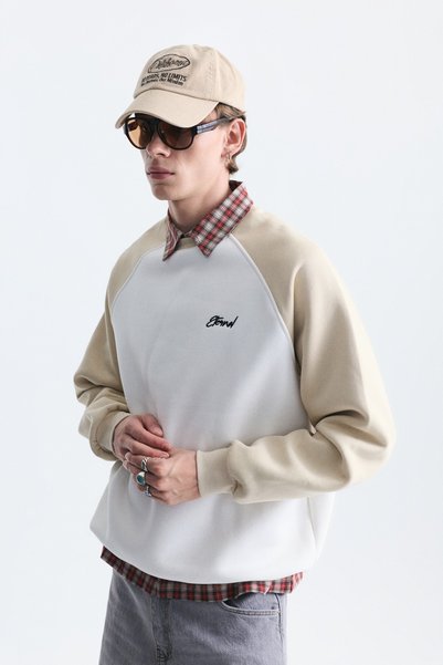 VAMOSCLO Oversized Color Block Sweatshirt