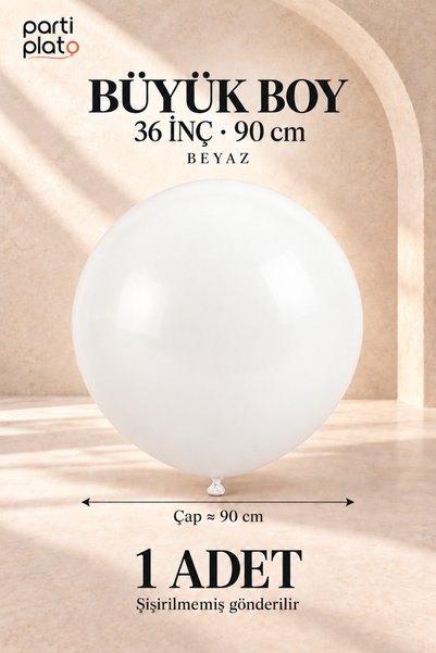 Parti Plato Large White Latex Balloon, 36 Inches / 90 cm, 1 Piece, Party Deco...