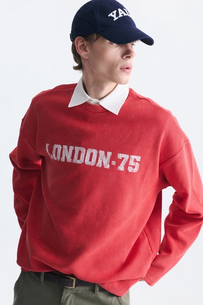 VAMOSCLO Textured London-Printed Sweatshirt