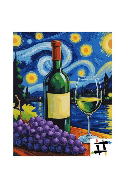 Painting-numbers Set pictura pe numere Seara Romantica 6436, panza pe rama le...