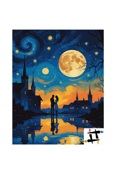 Painting-numbers Set pictura pe numere Sub Lumina Lunii 6440, panza pe rama l...