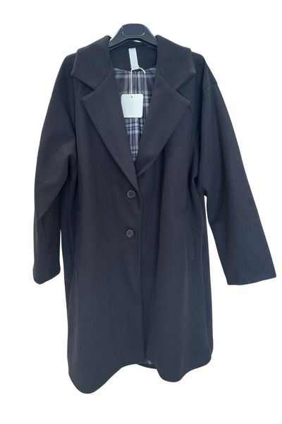 Generic Brand Palton dama maro ciocolatiu elegant casual cu nasturi si revere...