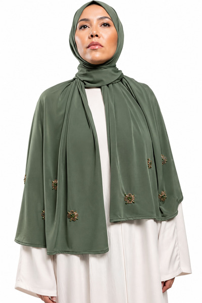 Siraya by Lantaw Stretchable Jersey Hijab with Handmade Stone Details