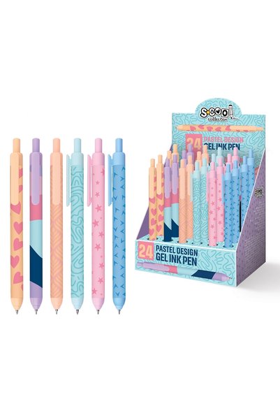 S COOL Pix cu gel pastel S-COOL, cerneală albastră 0,7 mm, set de 24