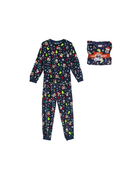 OEM Pijama Family de Crăciun, set catifelat albastru cu personaje Disney, pen...