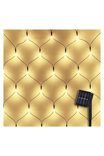 OEM Plasă luminoasă solară cu 120 LED, 2 m, alb cald, cu program de iluminare