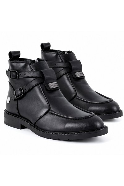 Mammamia 8620 Genuine Leather Women's Casual Boots—Black