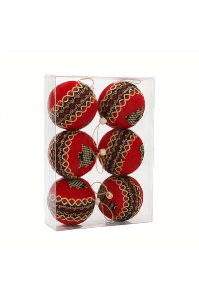 OEM Globuri Decorative Crăciun 6 in Set, Model Tricotat, 8 cm