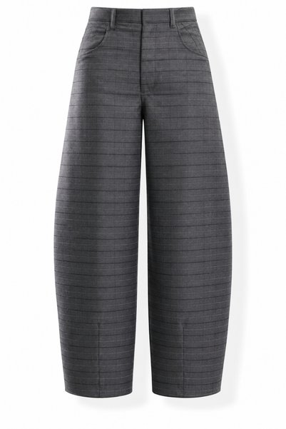 5in1Canpolat Gray Checked Pants with Darted Cuffs 19240