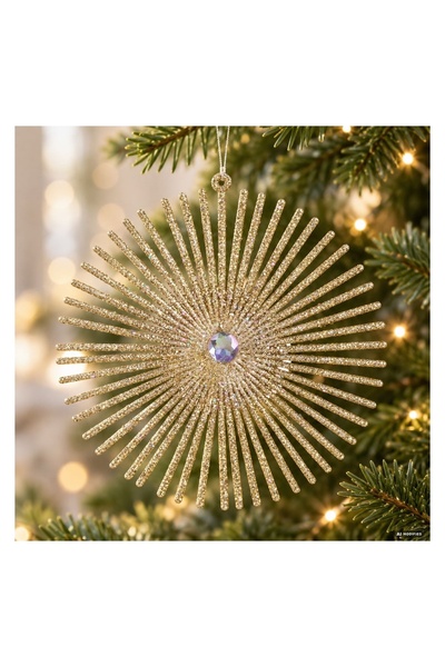 OEM Ornament Fulg șampanie 15 cm, pentru brad și decor de sărbători
