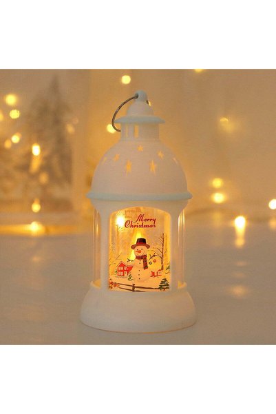 OEM Christmas Lantern, Snowman, Plastic, with Hanging Ring, 6.8 x 13.5 x 2 cm