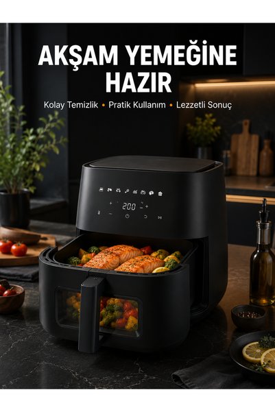 hediyelik tasarımlarr Dokunmatik Ekranlı Air Fryer Sağlıklı Yağsız Pişirme Cihazı
