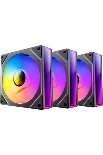 HANEL Vision 120 Reverse ARGB, 3x120mm PWM Ters Fan, Infinity Mirror, 37.2 CFM, Hydraulic Bearing, 4-Pin,