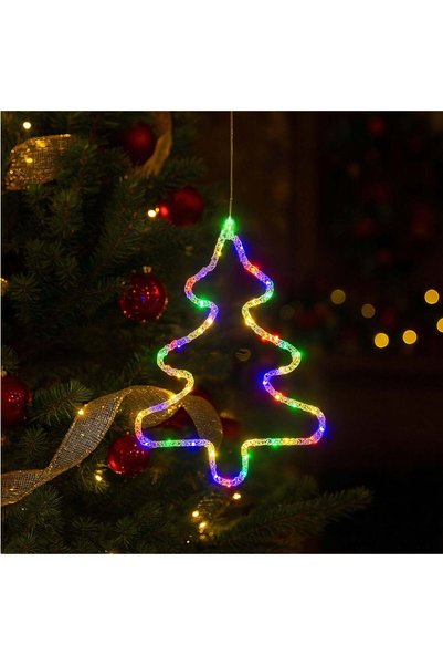 OEM Decoratiune Crăciun 45x32cm Model Brad, cu Lumină Multicoloră LED, Orname...