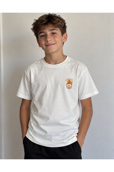 MERİCEY White UltrAslan Kids' T-Shirt - Galatasaray Kids' Fan T-Shirt
