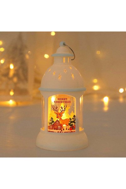 OEM Christmas Lantern, Reindeer, Plastic, with Hanging Ring, 6.8 x 13.5 x 2 cm