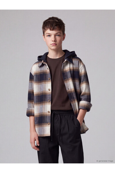 LC Waikiki I Checkered Embroidered Boys' Shirt Jacket from Freezen Store