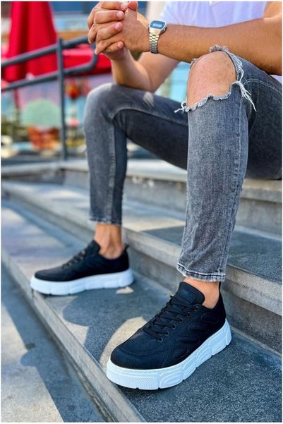 Nur store Çanta Men's Lace-Up Simple Supported Casual City Sneakers · Color: ...