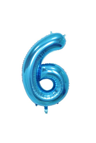OEM Balon din folie, Cifra 6, 81 cm, Pentru Aer sau Heliu, Bulk, albastru, de...