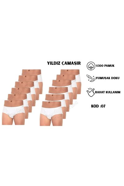 Yıldız Çamaşır 07 ΑΝΔΡΙΚΟ ΡΙΒΑΝΑ ΛΕΥΚΟ ΣΛΙΠ ΣΛΙΠ 12 ΤΕΜΑΧΙΑ