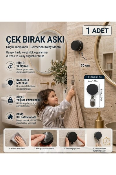 Emal Home Wall-Mounted Retractable Towel and Dishcloth Holder – Kitchen Towel...