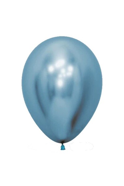 OEM Set 12 Baloane, din Latex Chrome, 25 cm, albastru Deschis, decor pentru p...