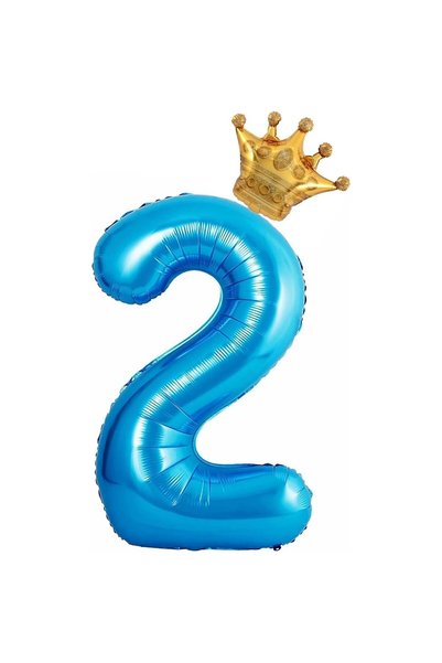 OEM Balon din folie metalizată în formă de cifră 2 și Coroana, pentru anivers...