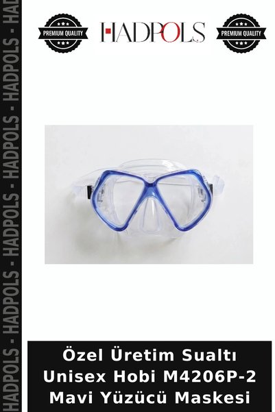 HadPols Özel Üretim Sualtı Unisex Hobi M4206P-2 Mavi Yüzücü Maskesi