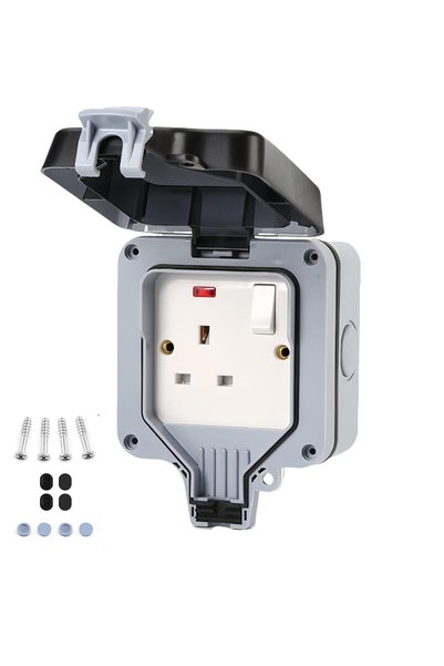 Daxiongmao Weatherproof Outdoor Socket, Waterproof Switched Power Socket IP66...
