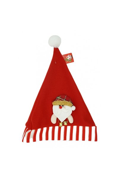 OEM Căciulă de Moș Crăciun roșie cu ornament festiv, din material textil, măr...