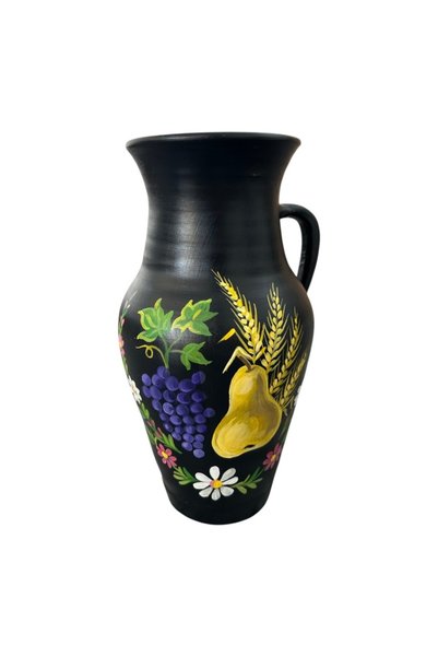 Ceramica Martinescu Ulcior ceramic negru, pictat manual, model Sporul Casei, ...