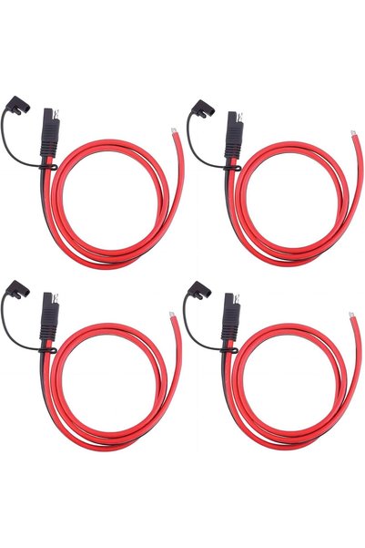 THE WHITE SHOP 4 Pack DC Power Extension Cable 14AWG Power Automotive Extensi...