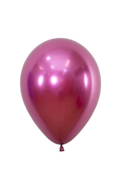 OEM Set 12 Baloane, din Latex Chrome, 13 cm, Fucsia, decor pentru petreceri ș...
