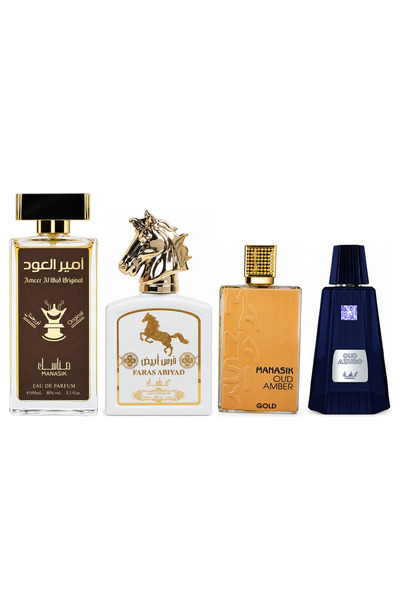 MANASIK Set 4 Manasik, Ameer al Oud Original + Faras Abiyad + Oud Amber Gold ...