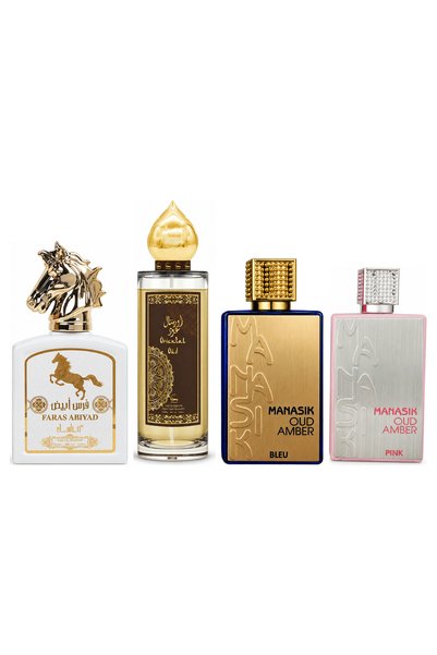 MANASIK Set 4 parfumuri Manasik, Faras Abiyad + Oriental Oud + Oud Amber Bleu...