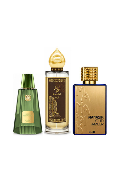 MANASIK Set 3 parfumuri Manasik, Lush Pistachio + Oriental Oud + Oud Amber Bl...